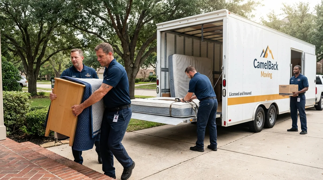 Crew loading residential truck for cross-state move from Russellton, PA