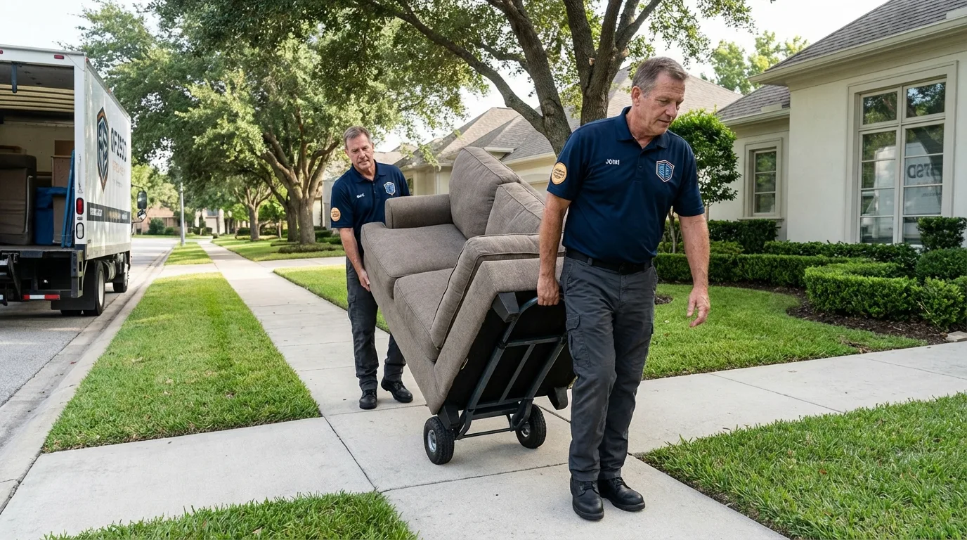 Local residential moving crew loading furniture in Russellton, PA
